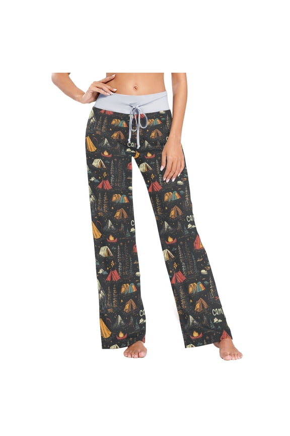 Camp Fire Trees Womens Sleep Pajama Pants Waistband Lounge Sleepwear Pjs Sweatpants Yoga Pants