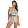 thumbnail image 1 of Ckdifva Cartoon Croissants Womens High Waisted Bikini Set Two Piece Swimsuit Bathing Suits, 1 of 5