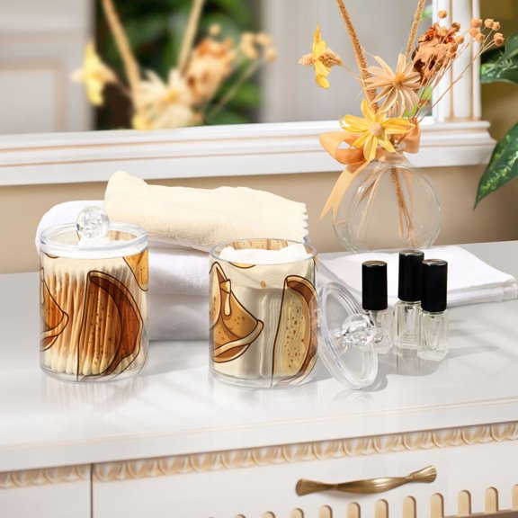 Ckdifva Cartoon Fortune Cookies Storage Jar with Lid Acrylic Organization Storage Containers Set of 4