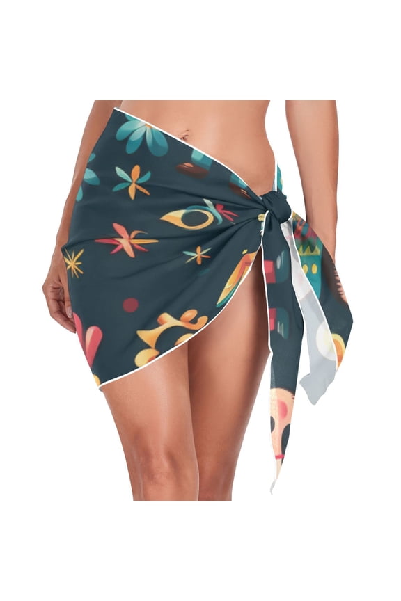 Cartoon Villain Beach Cover Up for Women Swimsuit Coverups Bikini Wrap Short Skirt