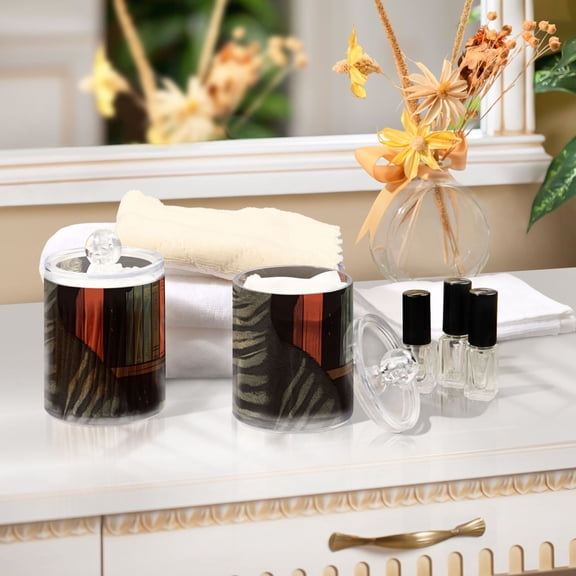 Ckdifva Cat Bookshelf Storage Jar with Lid Acrylic Organization Storage Containers Set of 4