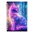 thumbnail image 1 of Ckdifva Cat Glowing Neon Hair A5 Ring Binder Notebook Journey Note Diary College Ruled Study 60 Pages, 1 of 8