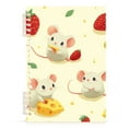 thumbnail image 1 of Ckdifva Cheese Mice Strawberries A5 Ring Binder Notebook Journey Note Diary College Ruled Study 60 Pages, 1 of 8