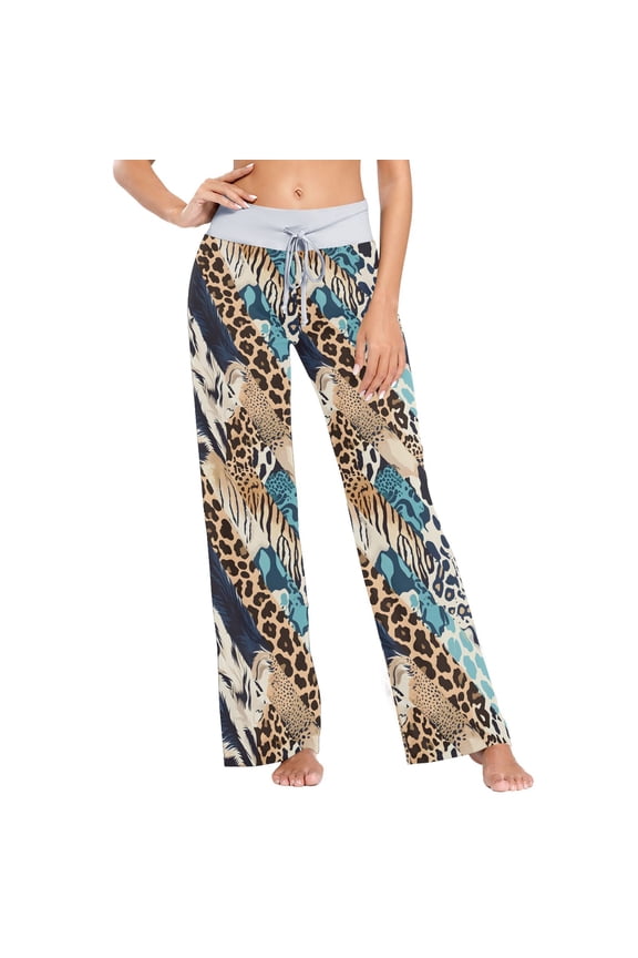 Cheetah Leopard Skin Womens Sleep Pajama Pants Waistband Lounge Sleepwear Pjs Sweatpants Yoga Pants
