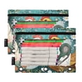 thumbnail image 1 of Ckdifva Chickens Flowers Green Pencil Pouch 3 Ring Zipper Pencil Case Binder Pockets Clear Top Cosmetic Bag 2 Pack, 1 of 6