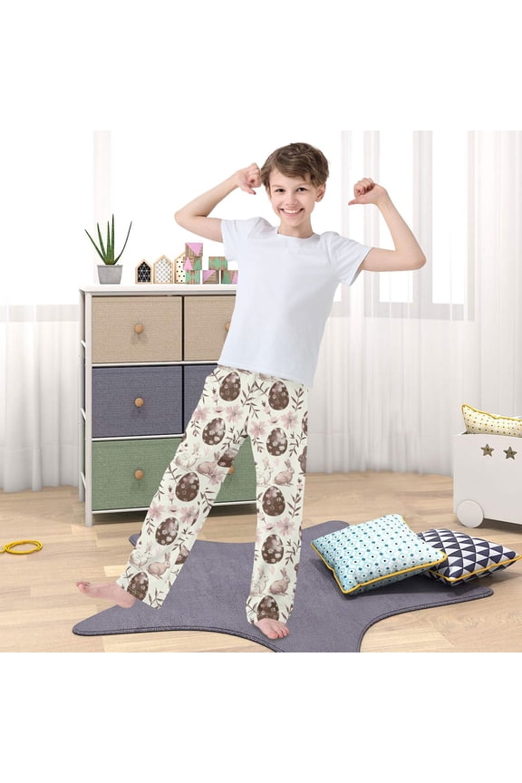 Chocolate Easter Eggs Rabbits Pajama Pants Boys Girls Pajamas Bottoms Sleepwear Pjs Lounge Sleep Pants with Pockets