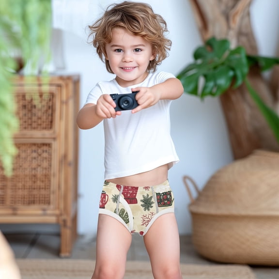 Ckdifva Christmas Gloves Cups Boys Underwear Briefs Cotton Panties Active Stretch Briefs One Pack