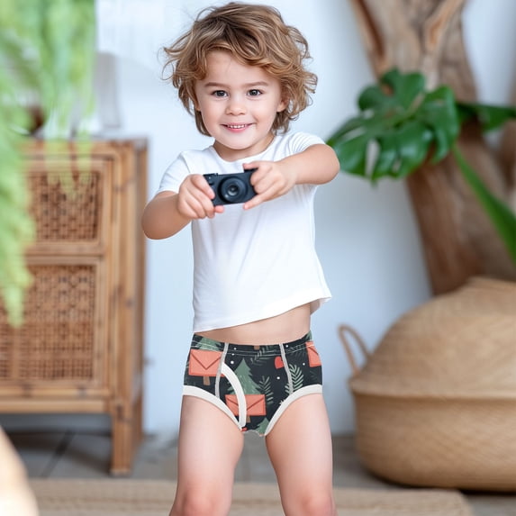 Ckdifva Christmas Pine Trees Hearts Flowers Boys Underwear Briefs Cotton Panties Active Stretch Briefs One Pack