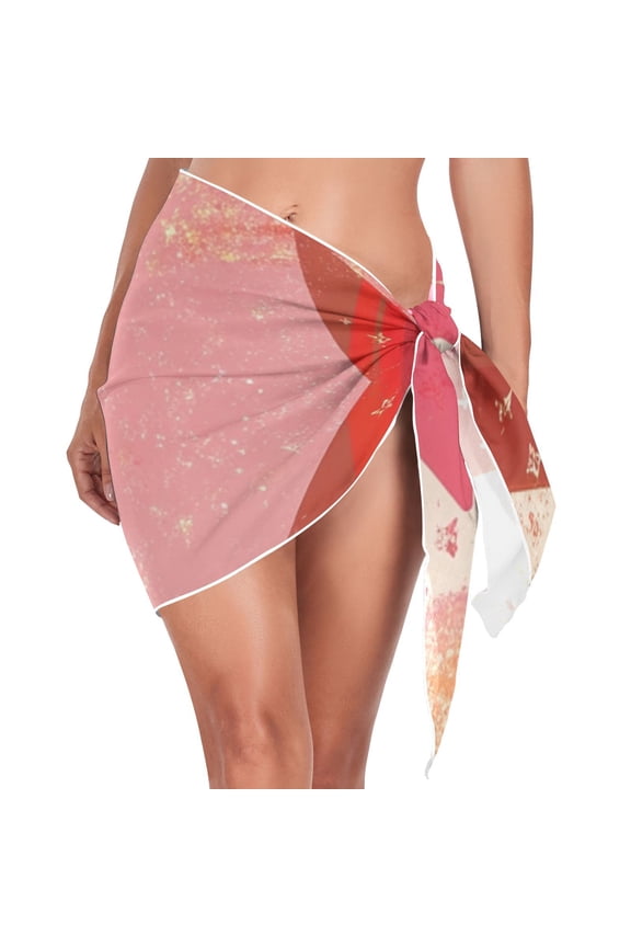 Christmas Stars Beach Cover Up for Women Swimsuit Coverups Bikini Wrap Short Skirt