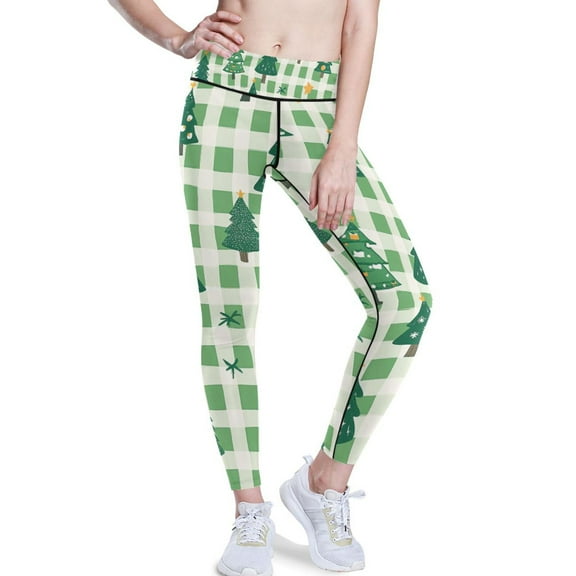 Ckdifva Christmas Trees Stars Yoga Pants with Pockets for Women Workout Athletic Yoga Leggings