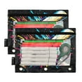 thumbnail image 1 of Ckdifva Colorful Baseball Bat Pencil Pouch 3 Ring Zipper Pencil Case Binder Pockets Clear Top Cosmetic Bag 2 Pack, 1 of 6