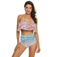 thumbnail image 1 of Ckdifva Colorful Flower Scales Womens High Waisted Bikini Set Two Piece Swimsuit Bathing Suits, 1 of 5