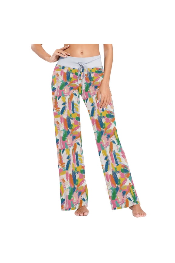 Colorful Graffiti Blocks Womens Sleep Pajama Pants Waistband Lounge Sleepwear Pjs Sweatpants Yoga Pants