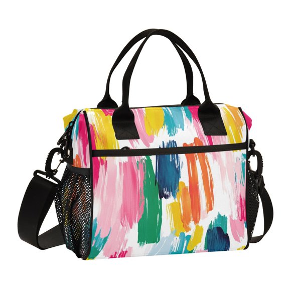 Ckdifva Colorful Graffiti Cooler Bag Cooler Cooling Tote Lunch Bag Lunch Box Front Pocket with Shoulder Strap