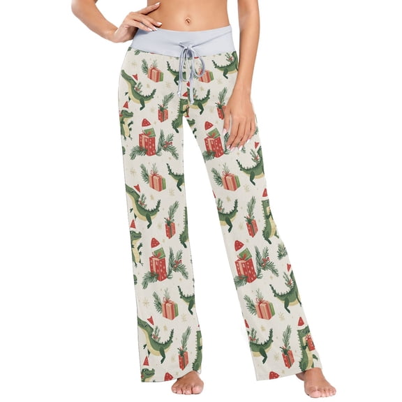 Ckdifva Crocodiles Christmas Gifts Womens Sleep Pajama Pants Waistband Lounge Sleepwear Pjs Sweatpants Yoga Pants