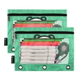 thumbnail image 1 of Ckdifva Cute Bear Pencil Pouch 3 Ring Zipper Pencil Case Binder Pockets Clear Top Cosmetic Bag 2 Pack, 1 of 6