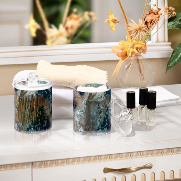 Ckdifva Cute Dog Swim Bubbles Storage Jar with Lid Acrylic Organization Storage Containers Set of 2