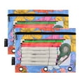 thumbnail image 1 of Ckdifva Cute Flowers Pencil Pouch 3 Ring Zipper Pencil Case Binder Pockets Clear Top Cosmetic Bag 2 Pack, 1 of 6