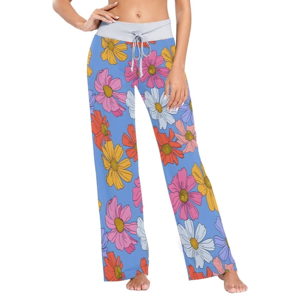 Ckdifva Cute Flowers Womens Sleep Pajama Pants Waistband Lounge Sleepwear Pjs Sweatpants Yoga Pants