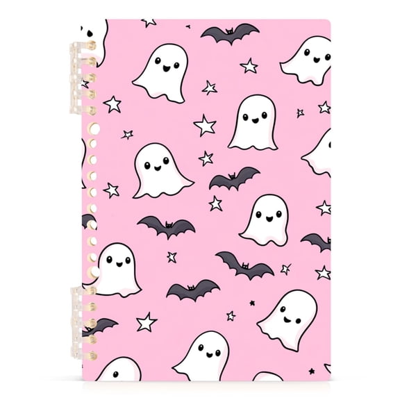 Ckdifva Cute Ghost Bites A5 Ring Binder Notebook Journey Note Diary College Ruled Study 60 Pages