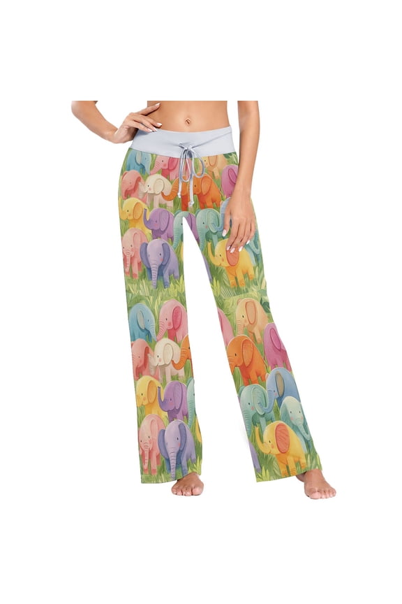Cute Little Elephants Womens Sleep Pajama Pants Waistband Lounge Sleepwear Pjs Sweatpants Yoga Pants