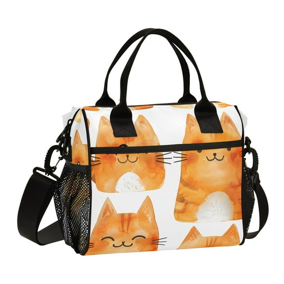Ckdifva Cute Orange Cats Cooler Bag Cooler Cooling Tote Lunch Bag Lunch Box Front Pocket with Shoulder Strap