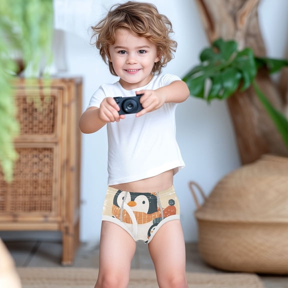 Ckdifva Cute Penguins Gifts Boys Underwear Briefs Cotton Panties Active Stretch Briefs One Pack
