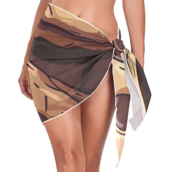 Ckdifva Delicious Cookies Beach Cover Up for Women Swimsuit Coverups Bikini Wrap Short Skirt
