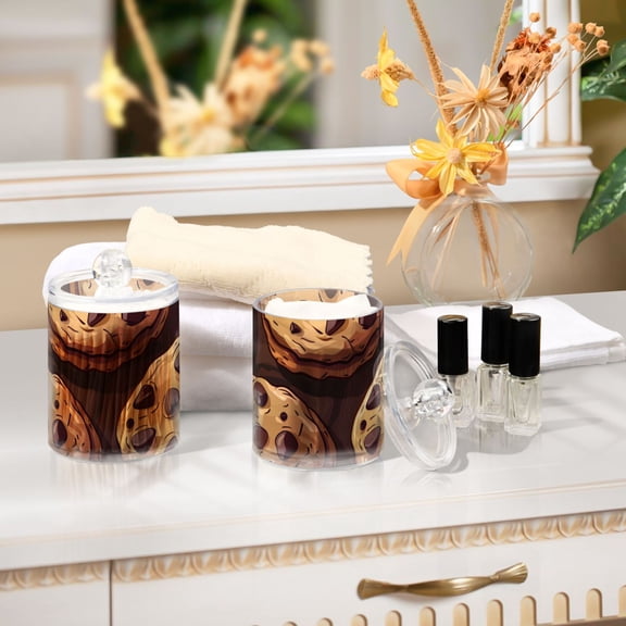 Ckdifva Delicious Cookies Storage Jar with Lid Acrylic Organization Storage Containers Set of 2