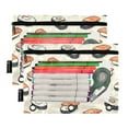 thumbnail image 1 of Ckdifva Delicious Sushi Pencil Pouch 3 Ring Zipper Pencil Case Binder Pockets Clear Top Cosmetic Bag 2 Pack, 1 of 6