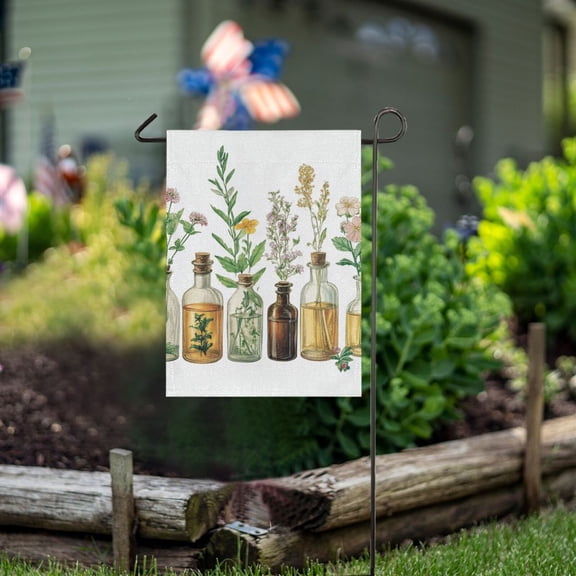 Ckdifva Drinks Flowers Herbs Garden Flag 12 x 18 Inch Vertical Double Sided for Yard Lawn Outdoor Outside