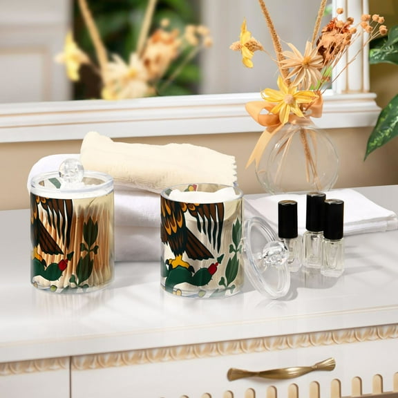 Ckdifva Eagle Kraft Paper Storage Jar with Lid Acrylic Organization Storage Containers Set of 4
