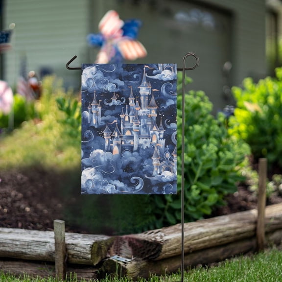 Ckdifva Fairy Castle Garden Flag 12 x 18 Inch Vertical Double Sided for Yard Lawn Outdoor Outside