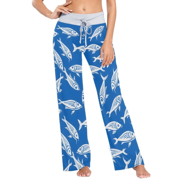 Ckdifva Fishes Womens Sleep Pajama Pants Waistband Lounge Sleepwear Pjs Sweatpants Yoga Pants