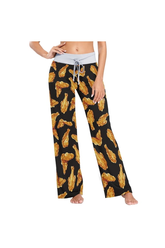 Fried Chicken Wings Womens Sleep Pajama Pants Waistband Lounge Sleepwear Pjs Sweatpants Yoga Pants