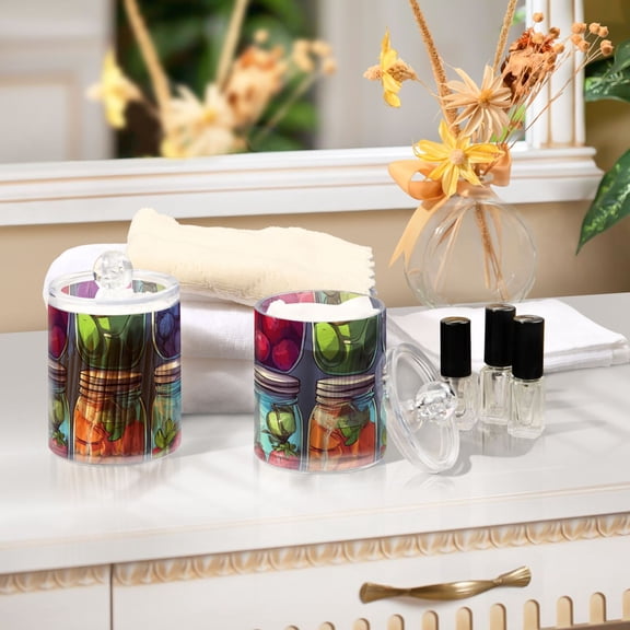Ckdifva Fruit Jars Storage Jar with Lid Acrylic Organization Storage Containers Set of 2
