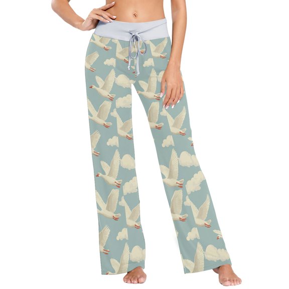 Ckdifva Geese Fly Womens Sleep Pajama Pants Waistband Lounge Sleepwear Pjs Sweatpants Yoga Pants