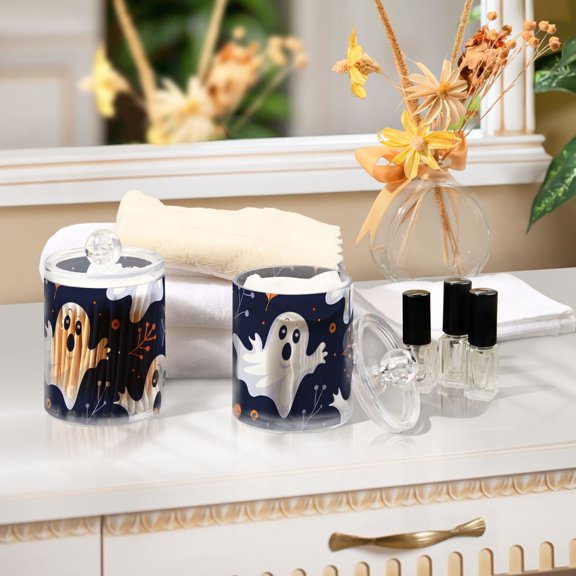 Ckdifva Ghosts Halloween Storage Jar with Lid Acrylic Organization Storage Containers Set of 2