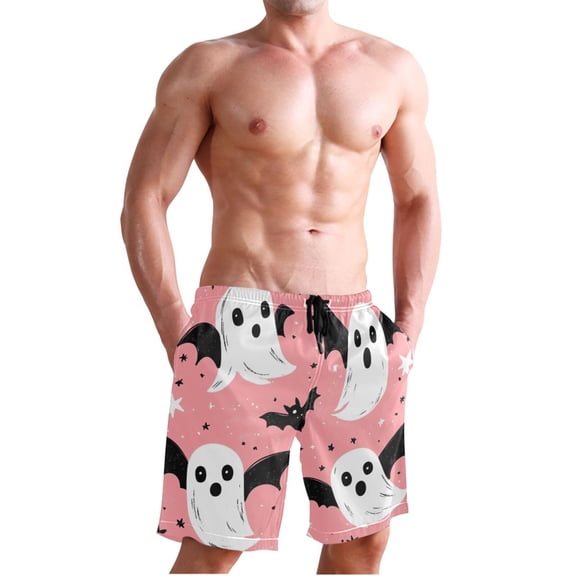 Ckdifva Ghosts Stars Men's Board Shorts Swim Trunks Drawstring Summer Beach Golf Shorts Quick Dry with Pockets