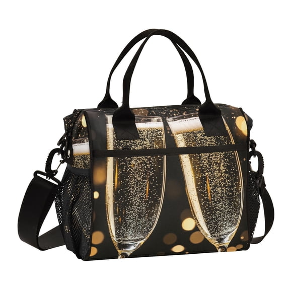 Ckdifva Goblets Wine Cooler Bag Cooler Cooling Tote Lunch Bag Lunch Box Front Pocket with Shoulder Strap