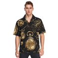thumbnail image 1 of Ckdifva Gold Clocks Machines Mens Button Down Short Sleeve Shirt Casual Shirts Beach Hawaiian Shirts, 1 of 8