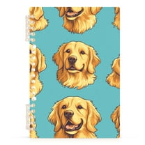 Ckdifva Golden Dogs A5 Ring Binder Notebook Journey Note Diary College Ruled Study 60 Pages