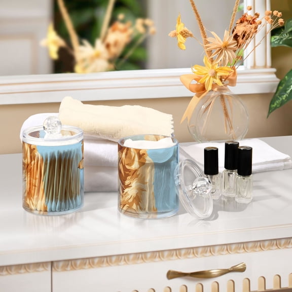 Ckdifva Golden Retriever Dogs Storage Jar with Lid Acrylic Organization Storage Containers Set of 2