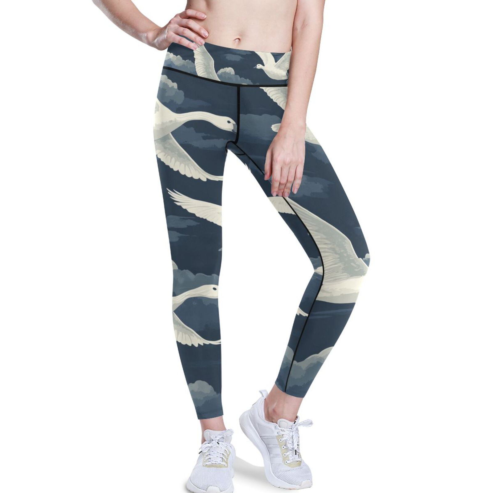 Ckdifva Graceful Geese Yoga Pants with Pockets for Women Workout ...