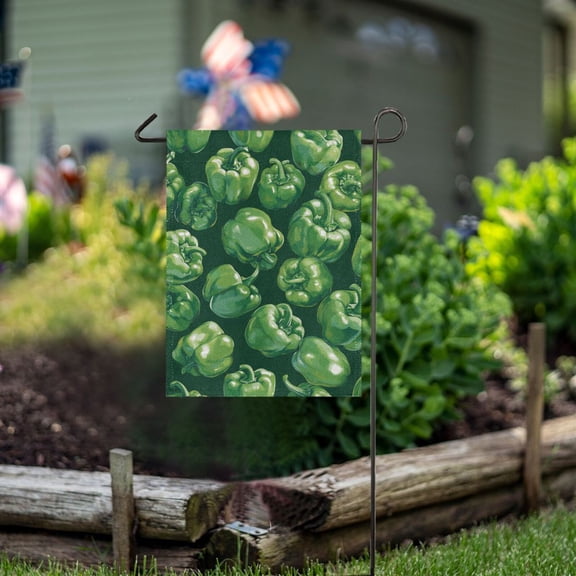 Ckdifva Green Bell Peppers Garden Flag 12 x 18 Inch Vertical Double Sided for Yard Lawn Outdoor Outside