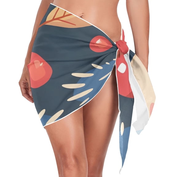 Ckdifva Hedgehog Apple Beach Cover Up for Women Swimsuit Coverups Bikini Wrap Short Skirt