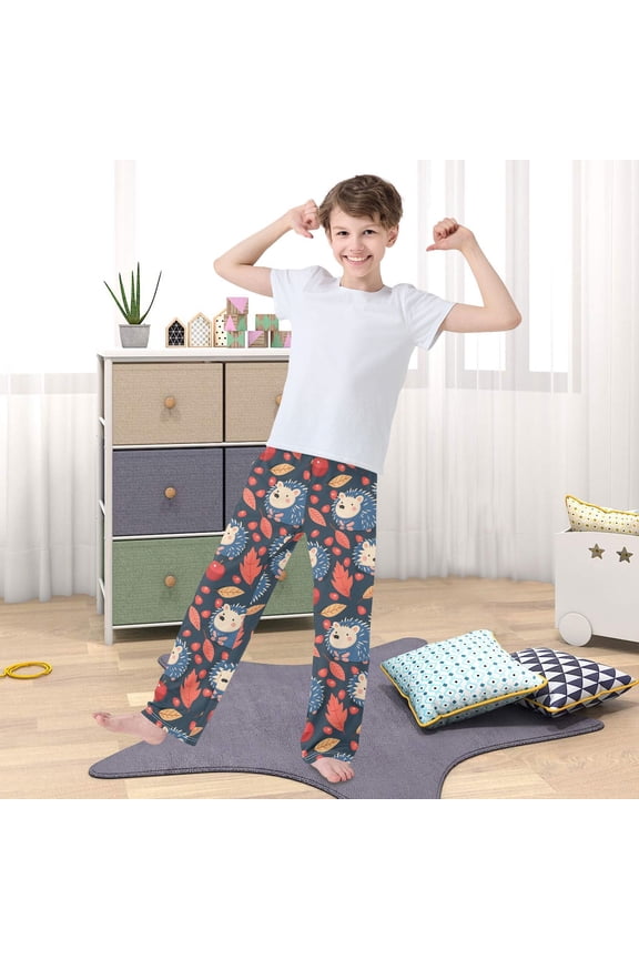 Ckdifva Hedgehog Apple Pajama Pants Boys Girls Pajamas Bottoms Sleepwear Pjs Lounge Sleep Pants with Pockets