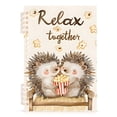 thumbnail image 1 of Hedgehogs Popcorn Ring Binder Notebook Journey Note Diary College Ruled Spiral Notebook Study Loose Leaf Paper A5 60 Pages, 1 of 8
