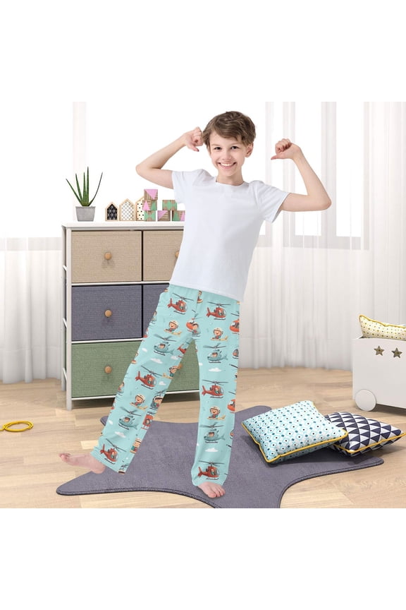 Helicopters Cute Pilots Pajama Pants Boys Girls Pajamas Bottoms Sleepwear Pjs Lounge Sleep Pants with Pockets