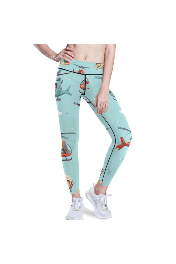 Helicopters Cute Pilots Yoga Pants with Pockets for Women Workout Athletic Yoga Leggings